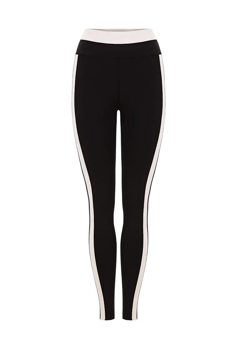 Legging deportivo bicolor Yinyang - Black