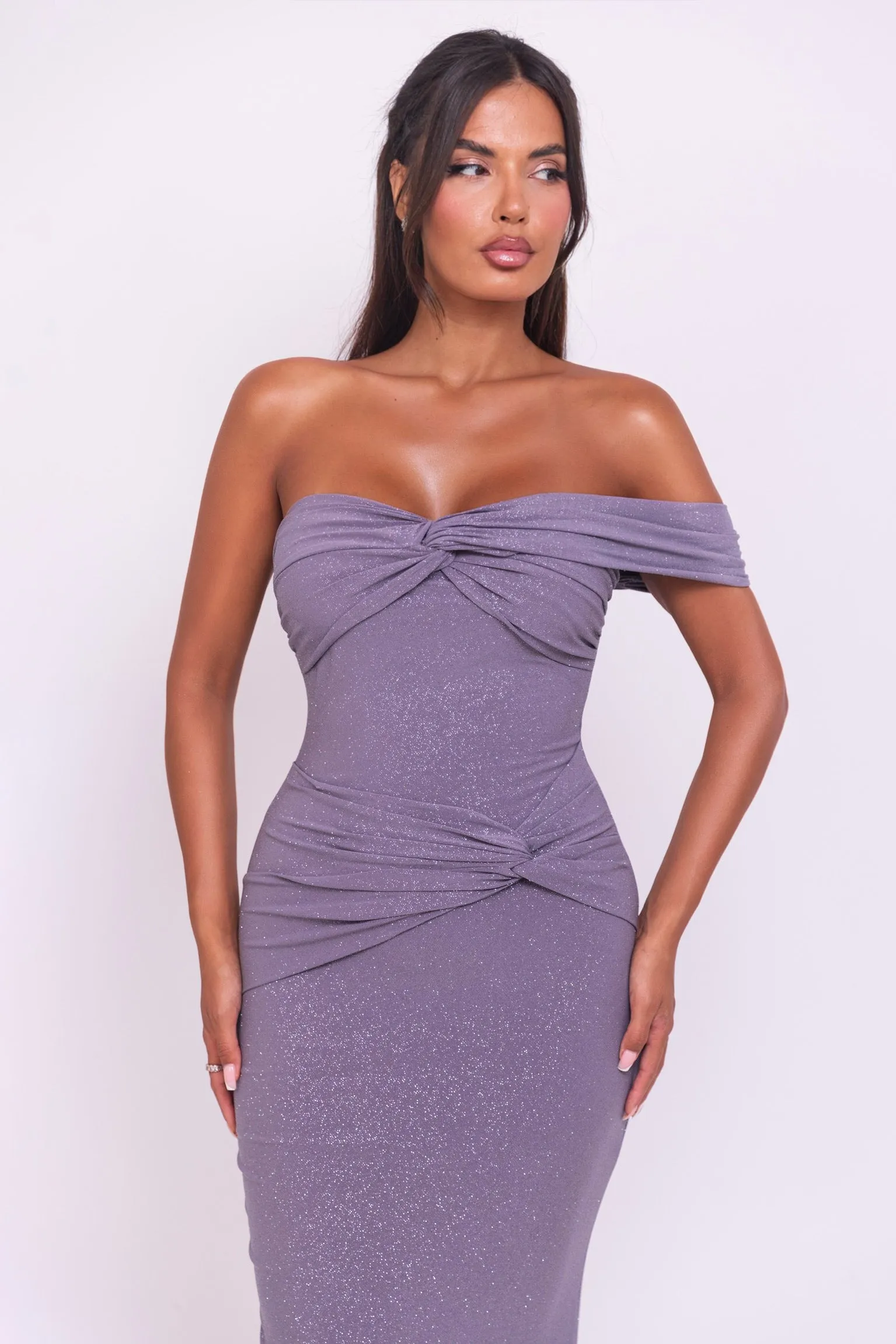 Lesa Silver Glitter Dress