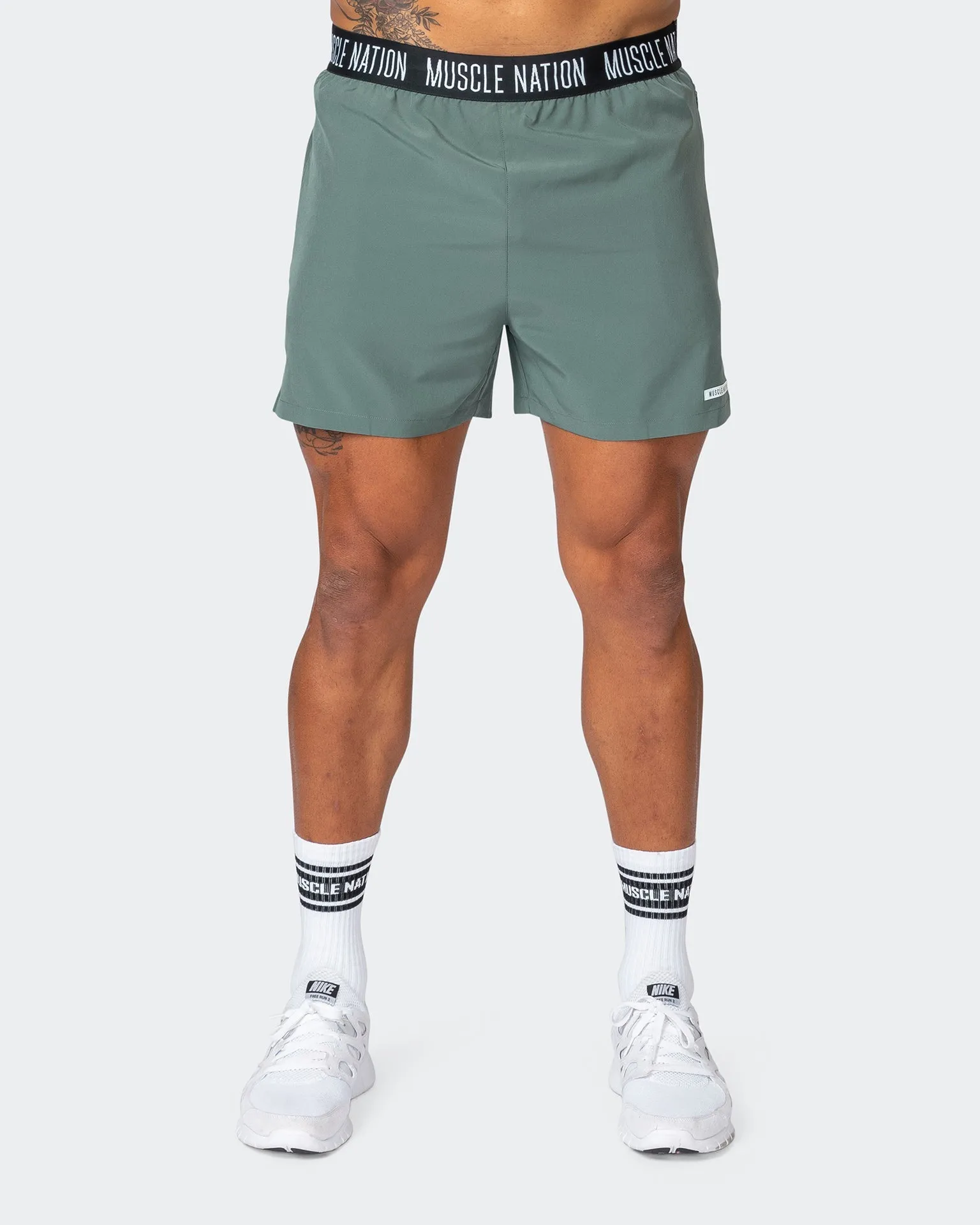 Level Up Training 4" Shorts - Olive Smoke
