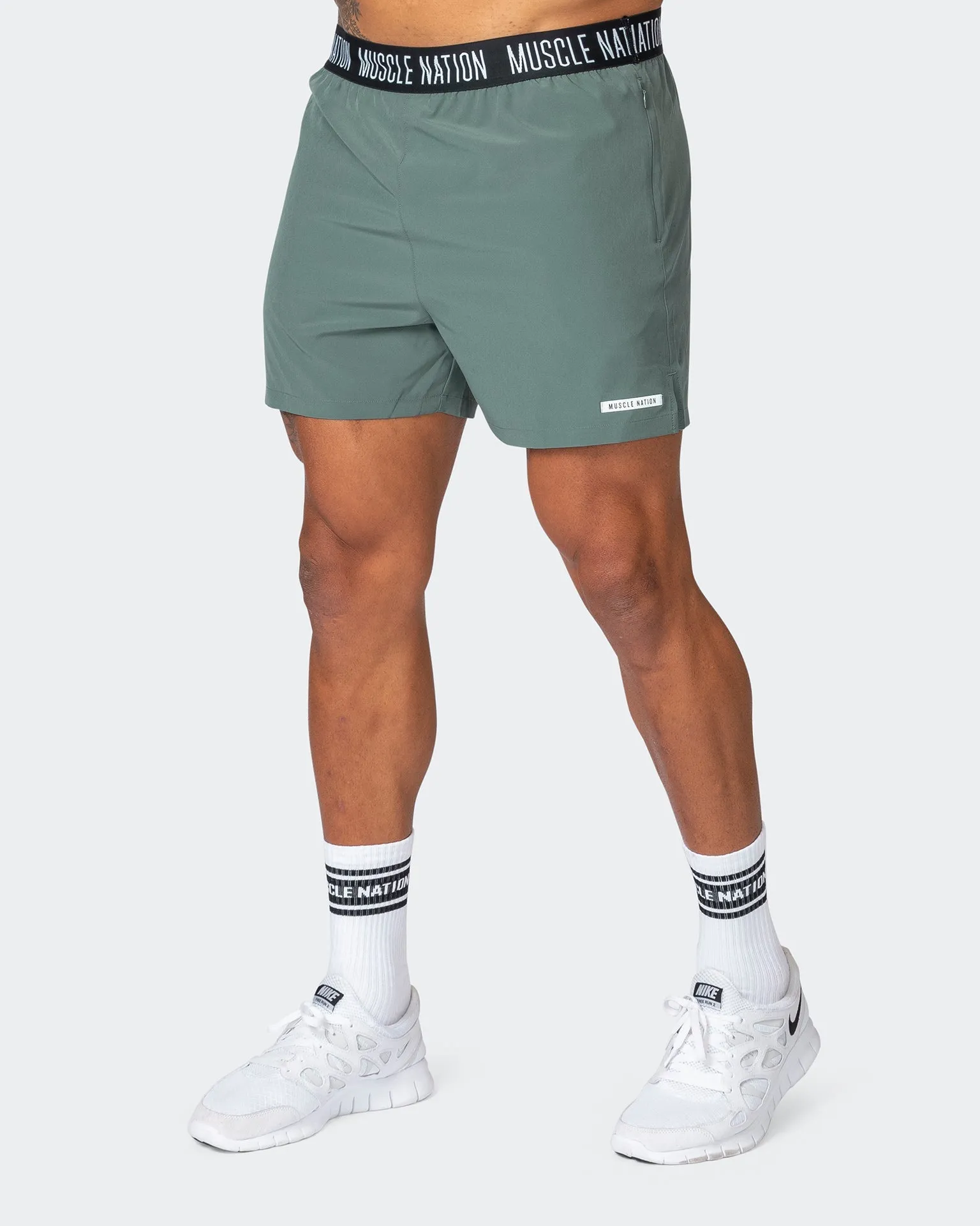 Level Up Training 4" Shorts - Olive Smoke