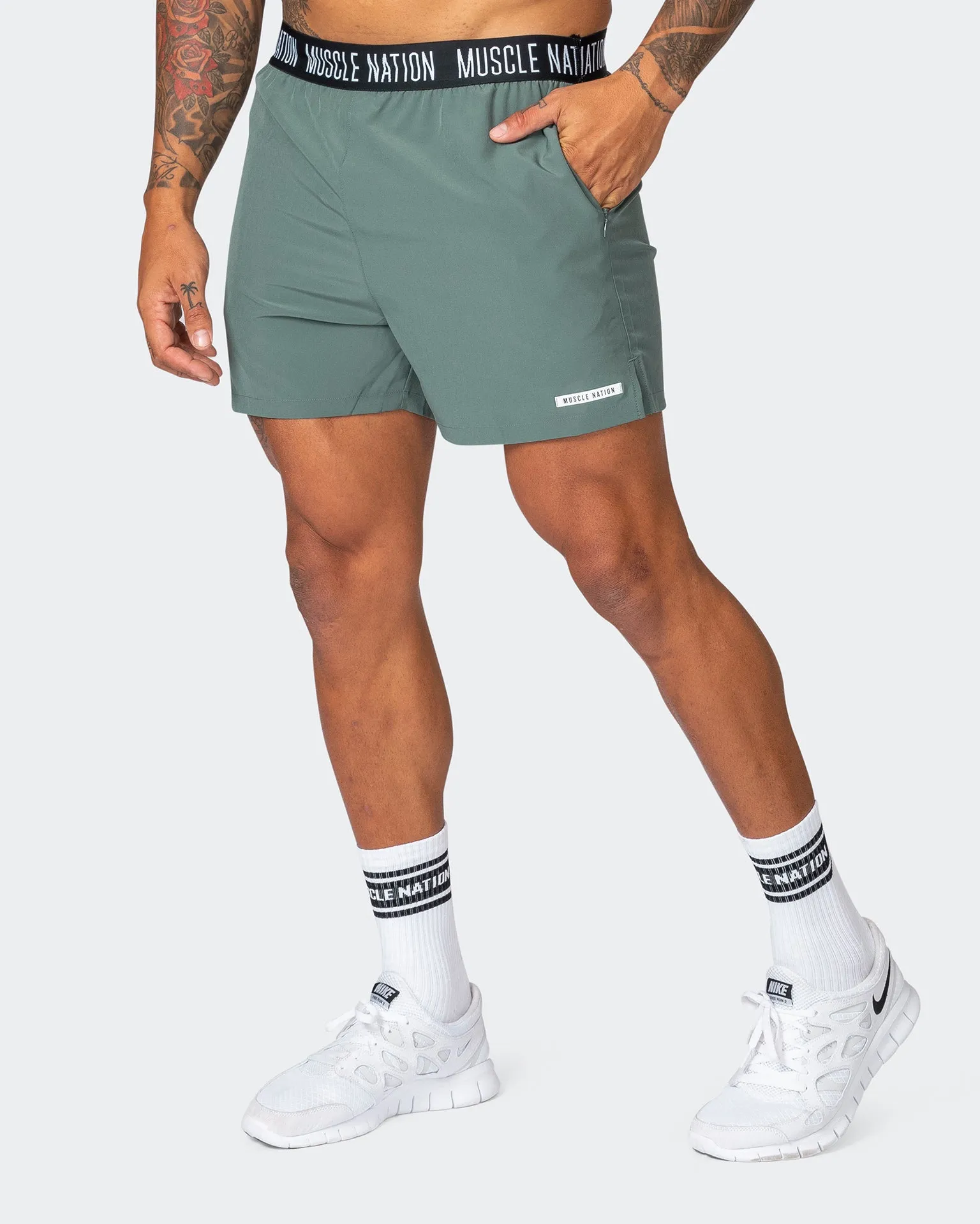 Level Up Training 4" Shorts - Olive Smoke