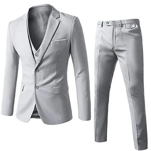 Light Grey 3 Piece Men's Party Suit