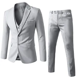 Light Grey 3 Piece Men's Party Suit