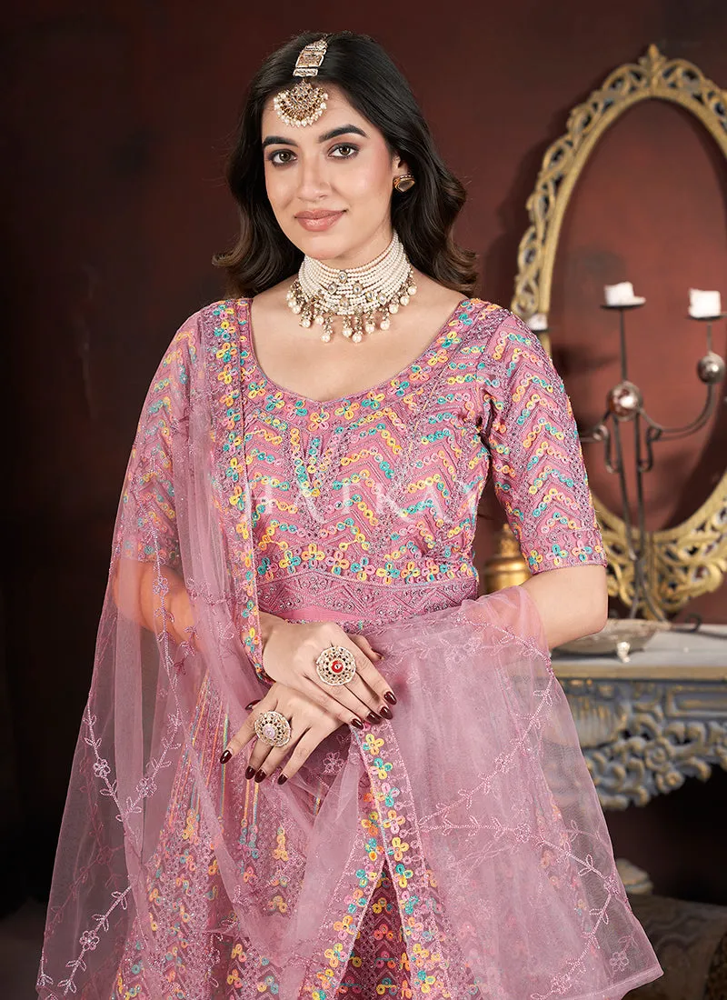 Light Pink Multi Embroidery Anarkali