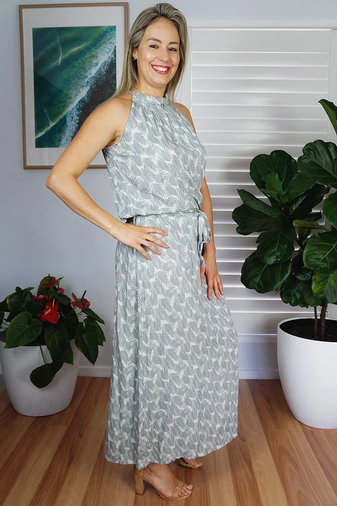 Long Chloe Dress "Leaves"
