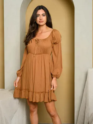 LONG SLEEVE JACQUARD MINI DRESS