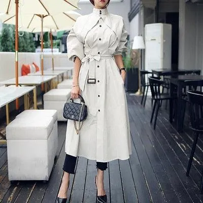 Loose A-line Spring Summer Collar Trench Coats