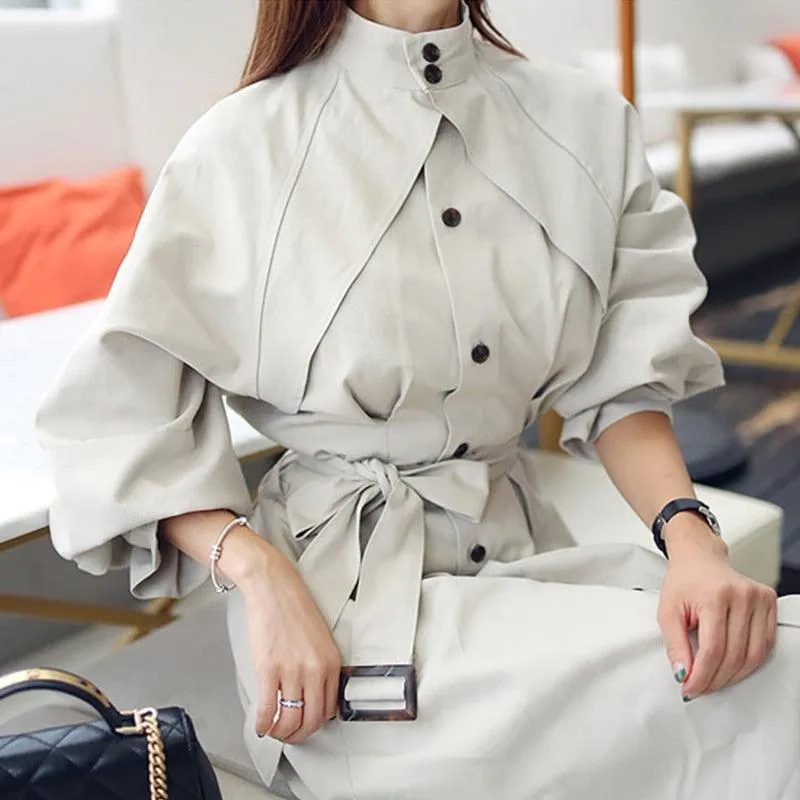 Loose A-line Spring Summer Collar Trench Coats