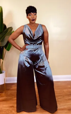 LUXURY COWL NECK JUMPSUIT (SMOKE GRAY)