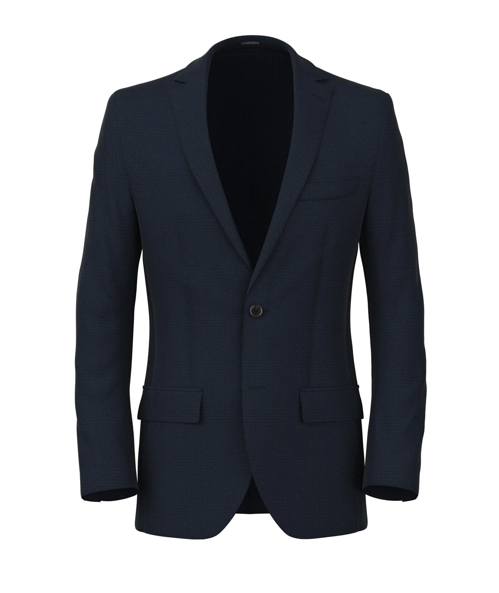 Made-to-Measure Men's blue Prince of Wales blazer in wool