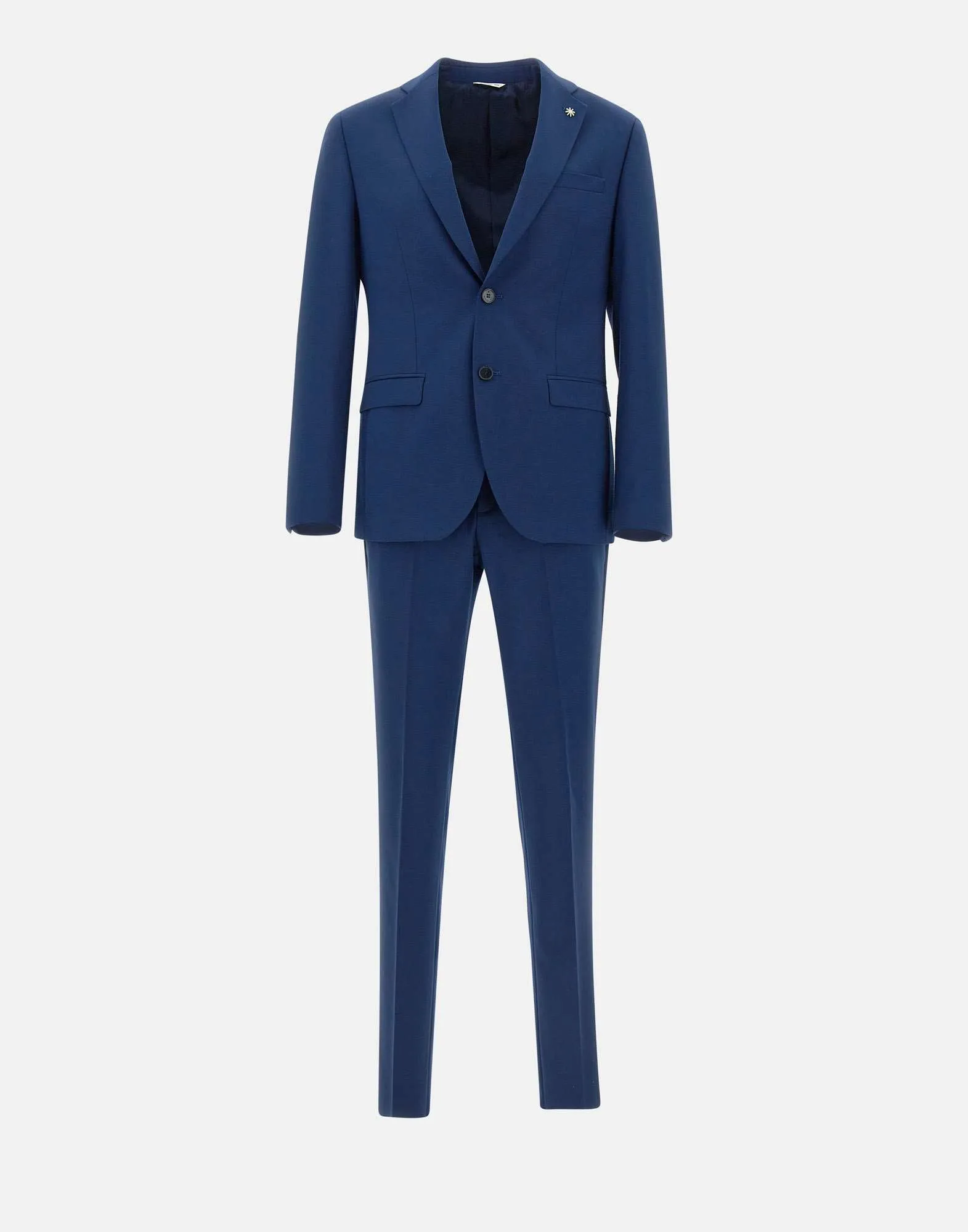 Manuel Ritz Stretch Wool Two Piece Suit in Blue
