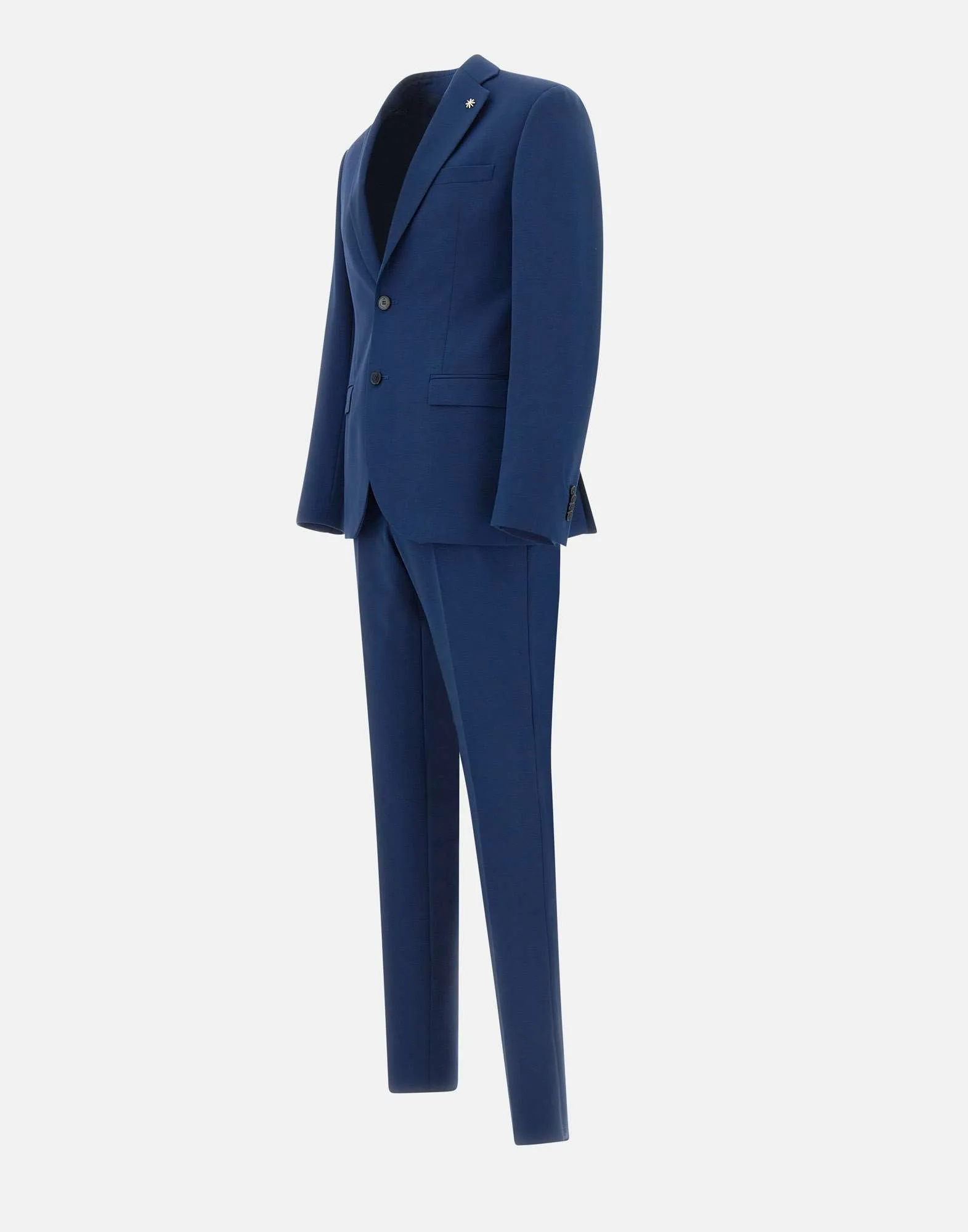 Manuel Ritz Stretch Wool Two Piece Suit in Blue