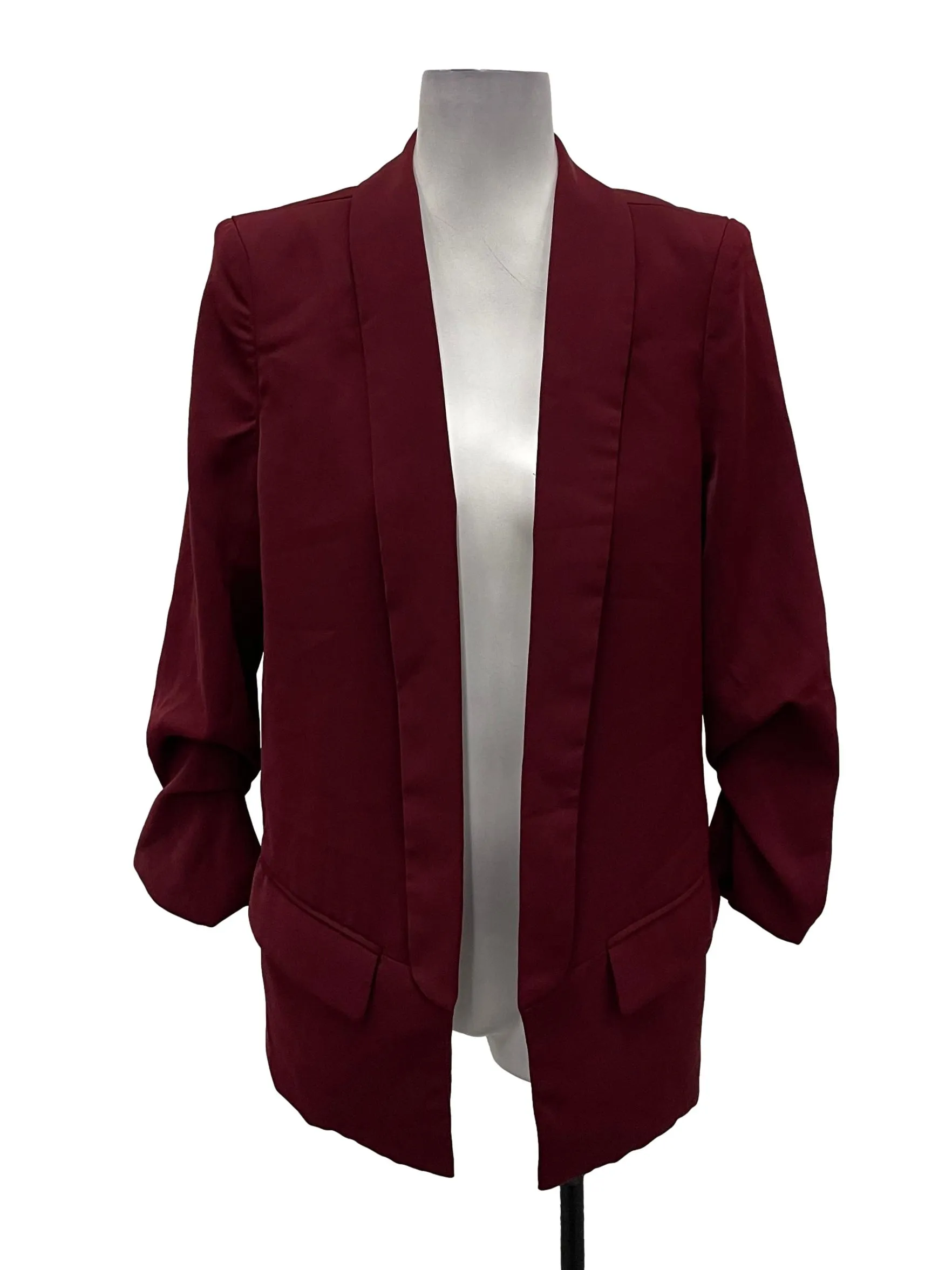 Maroon Open Front Blazer