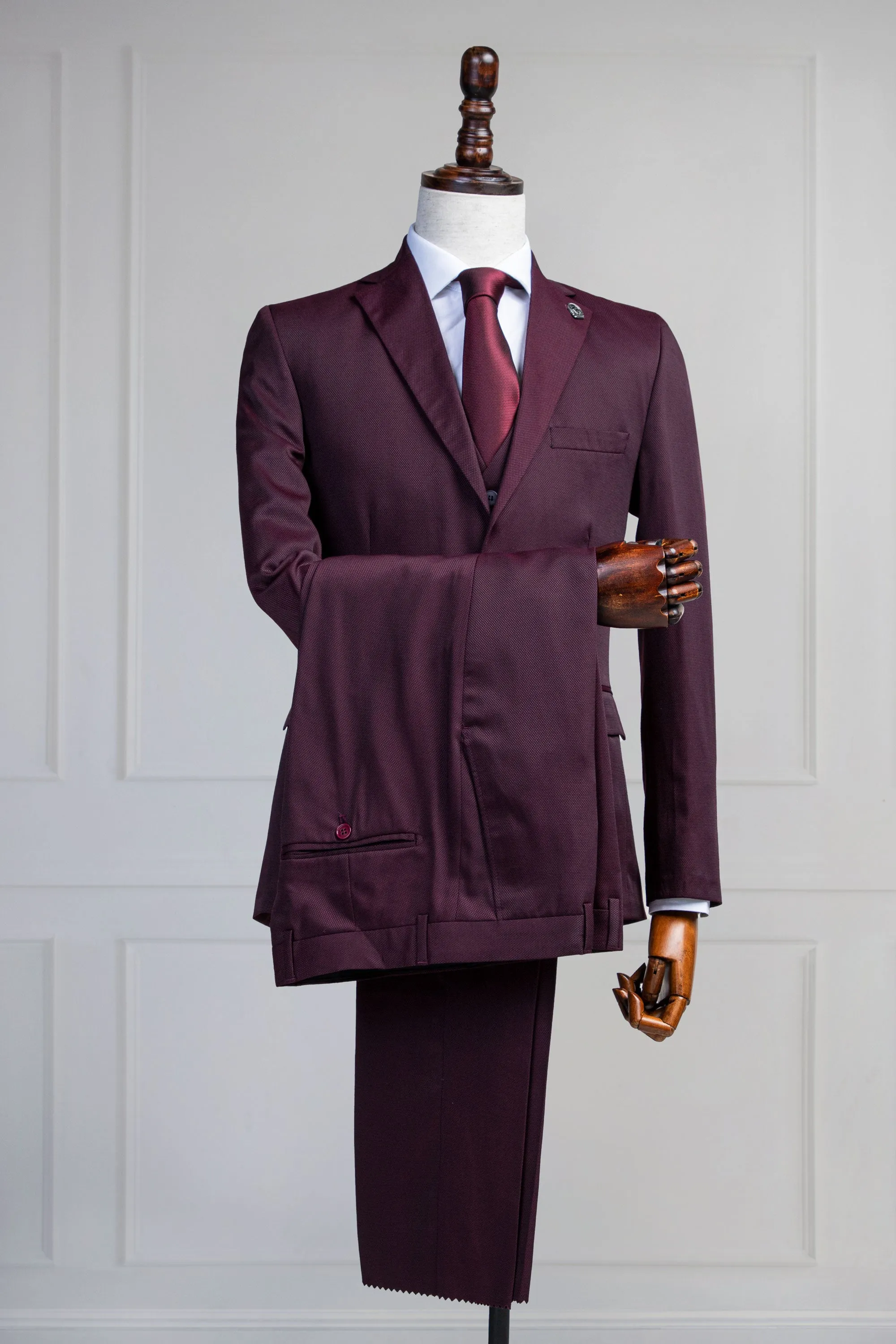 Maroon Three Piece Suit