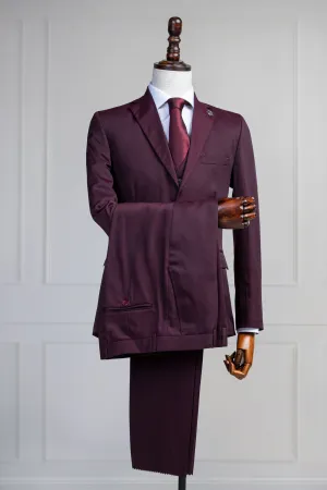 Maroon Three Piece Suit