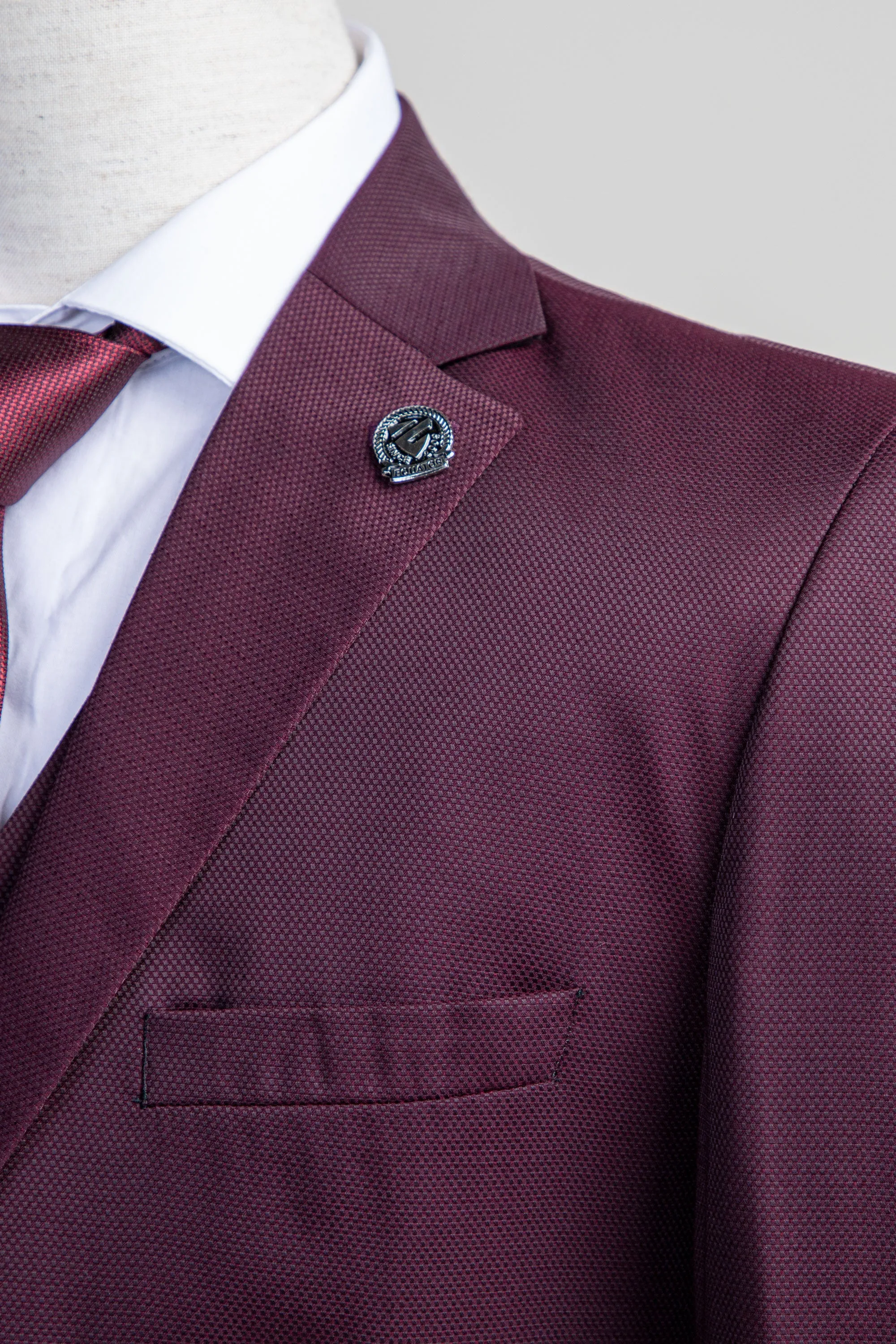 Maroon Three Piece Suit