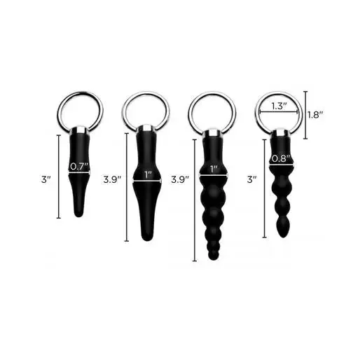 Master Series Silicone Black 4-piece Anal Sex Toys Set