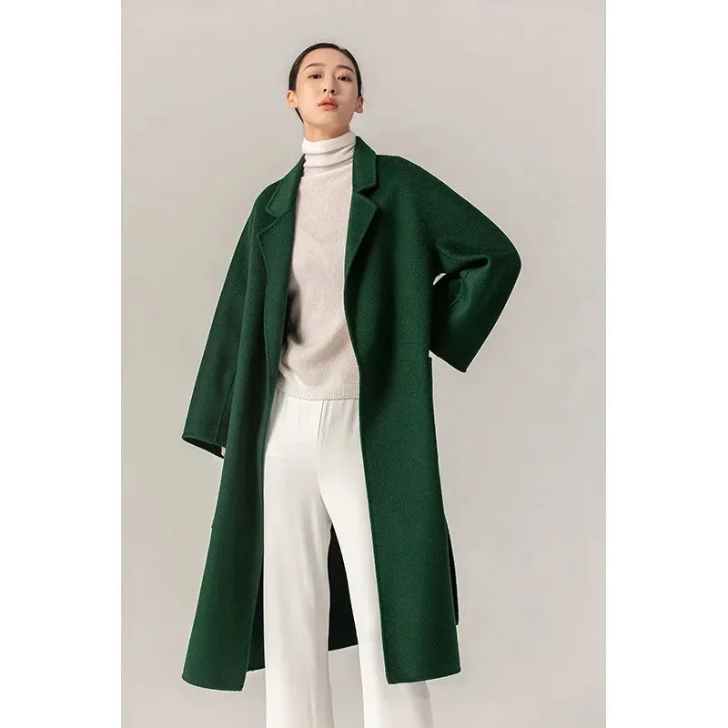 MAX Women’s Jacket – Autumn/Winter Water Ripple Double-Faced Wool Coat