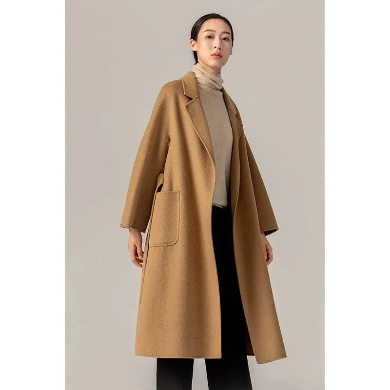 MAX Women’s Jacket – Autumn/Winter Water Ripple Double-Faced Wool Coat