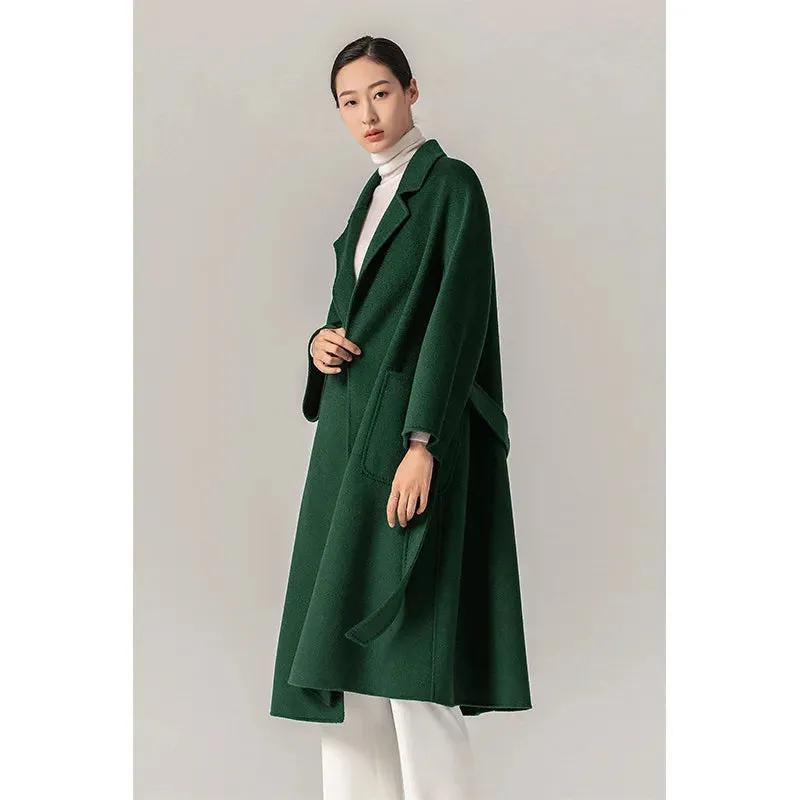 MAX Women’s Jacket – Autumn/Winter Water Ripple Double-Faced Wool Coat
