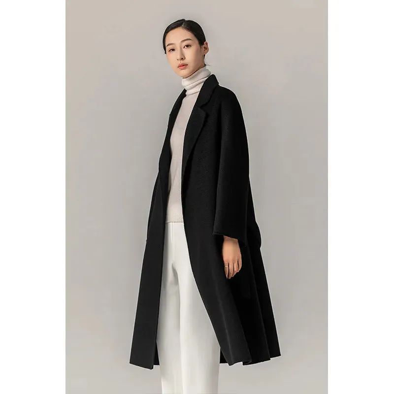 MAX Women’s Jacket – Autumn/Winter Water Ripple Double-Faced Wool Coat