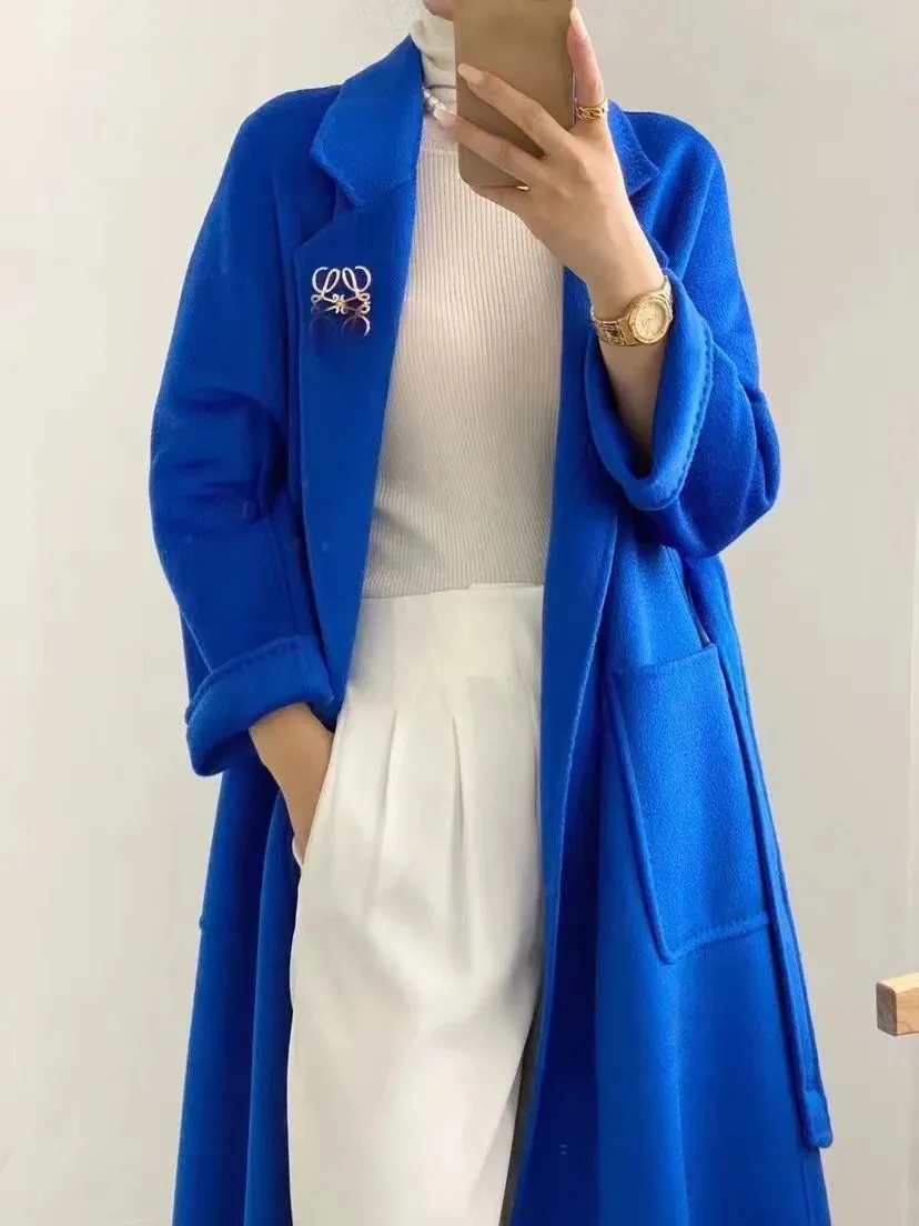 MAX Women’s Jacket – Autumn/Winter Water Ripple Double-Faced Wool Coat