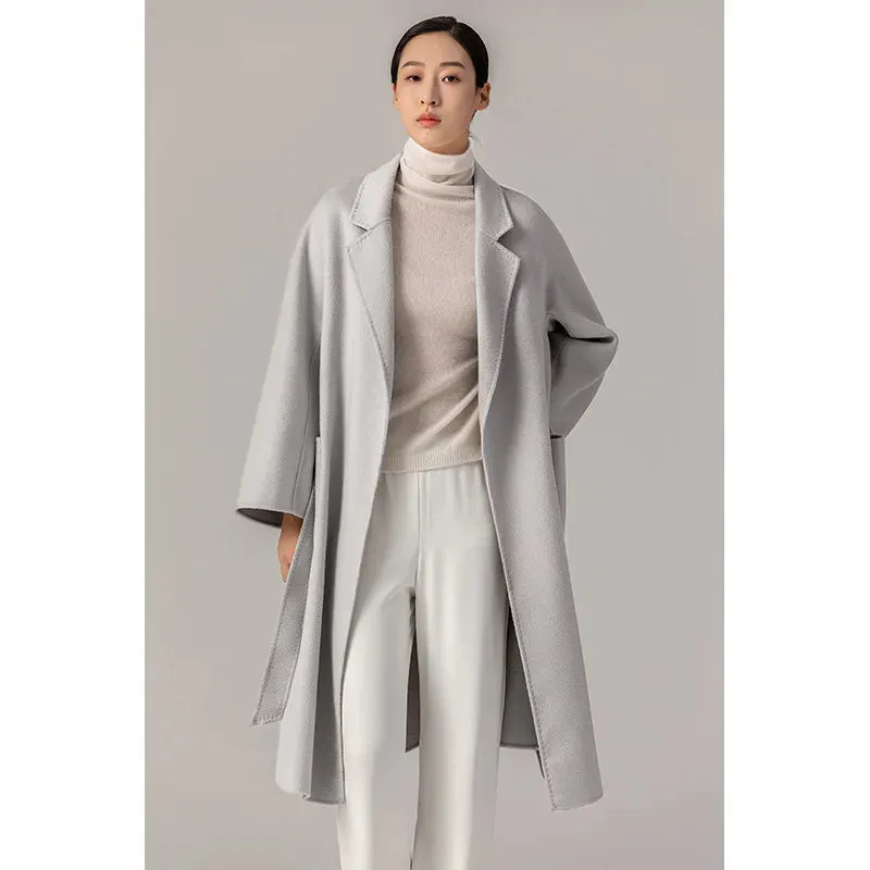 MAX Women’s Jacket – Autumn/Winter Water Ripple Double-Faced Wool Coat