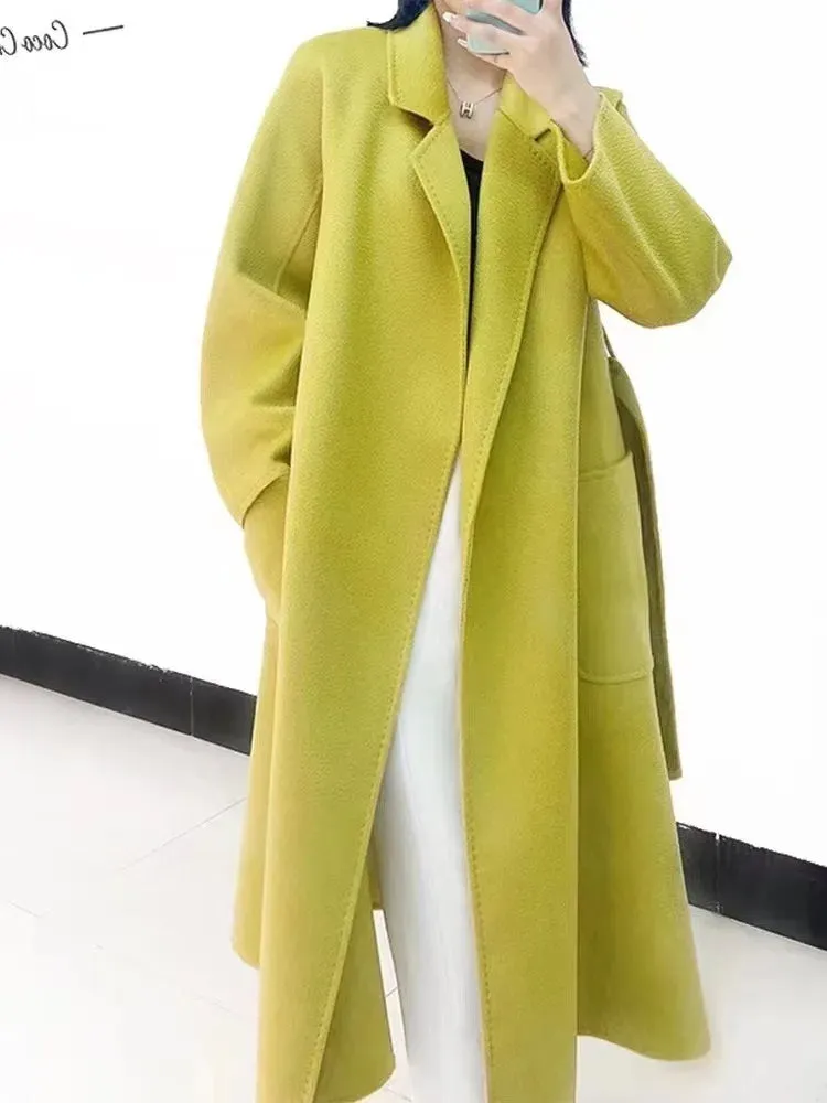 MAX Women’s Jacket – Autumn/Winter Water Ripple Double-Faced Wool Coat