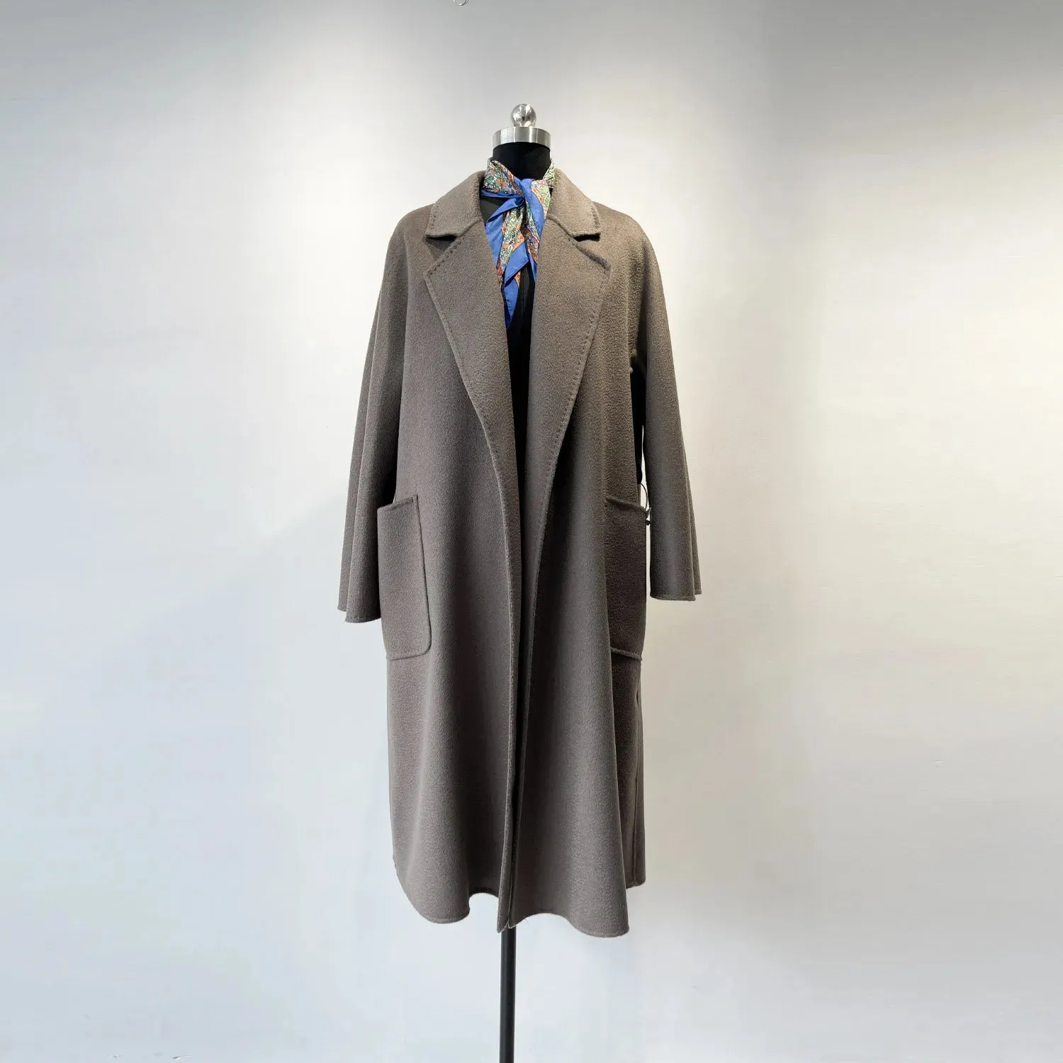 MAX Women’s Jacket – Autumn/Winter Water Ripple Double-Faced Wool Coat