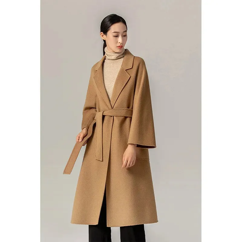 MAX Women’s Jacket – Autumn/Winter Water Ripple Double-Faced Wool Coat