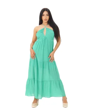 MAXI TIERED DRESS GREEN