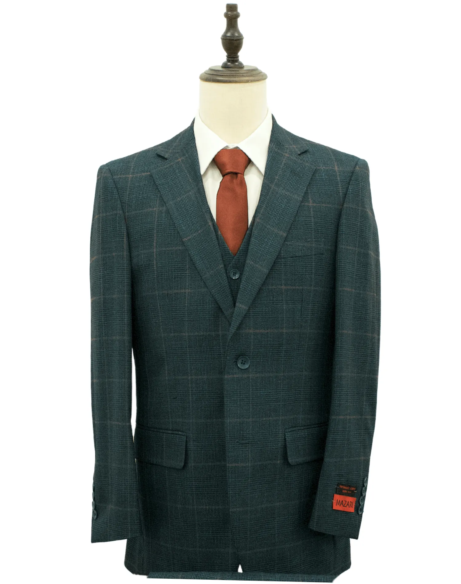 Mazari Modern Fit Vested Suit - Paris Hunter 2322