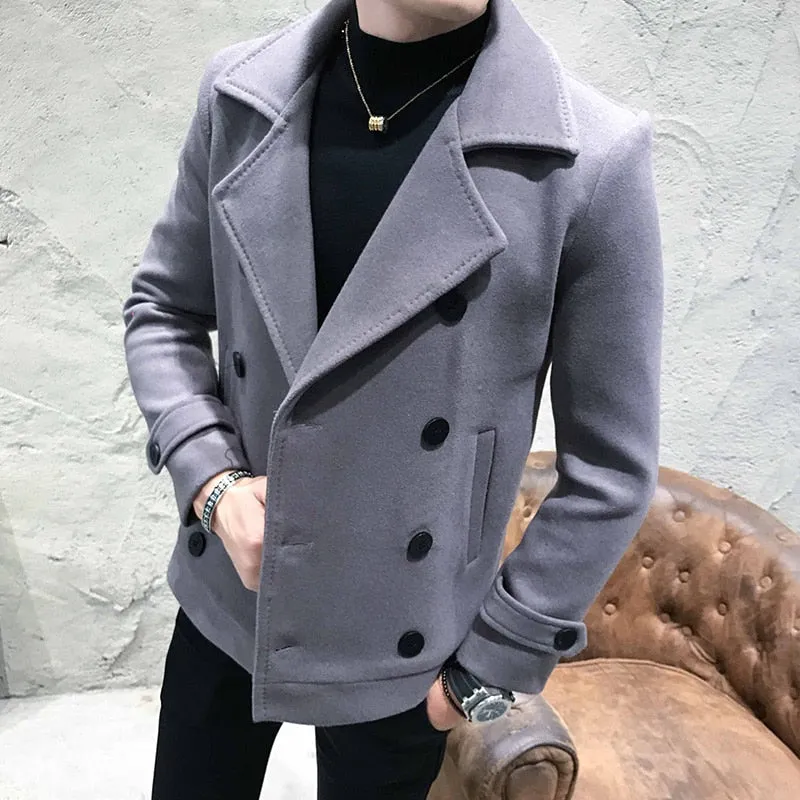 Men High Quality Leisure plaid Woolen cloth
