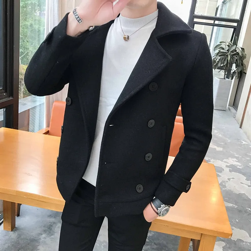 Men High Quality Leisure plaid Woolen cloth