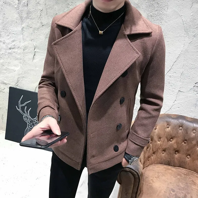 Men High Quality Leisure plaid Woolen cloth