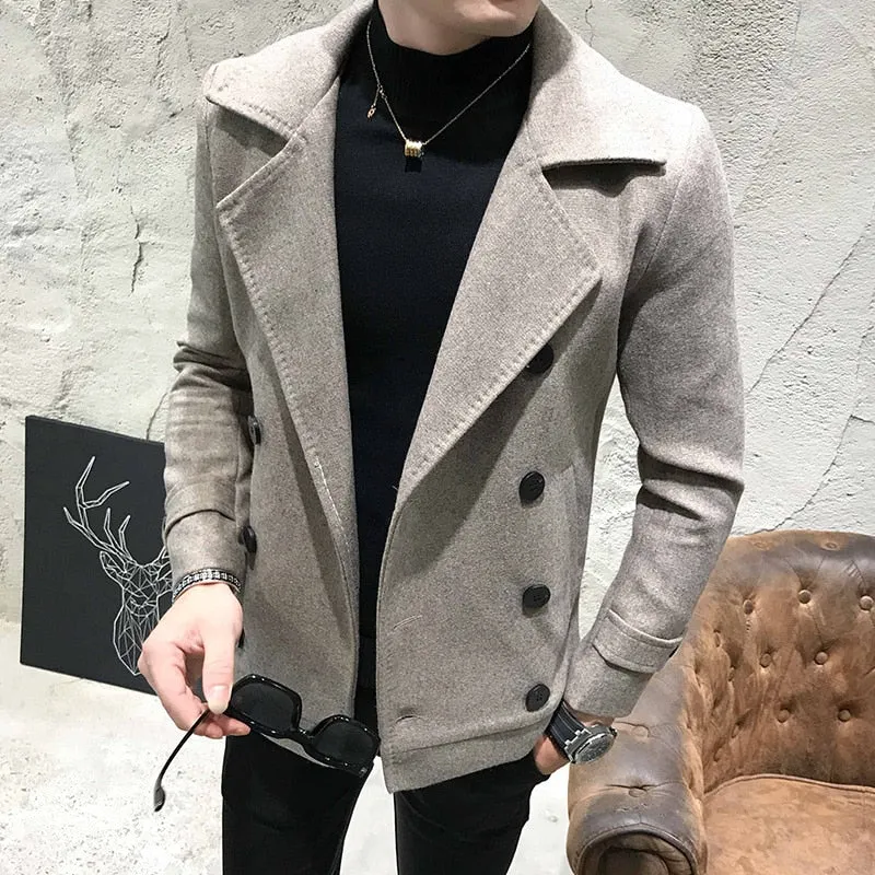 Men High Quality Leisure plaid Woolen cloth
