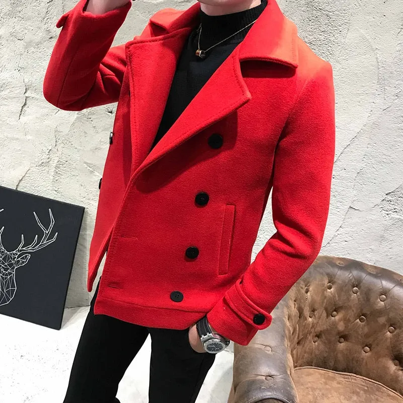 Men High Quality Leisure plaid Woolen cloth