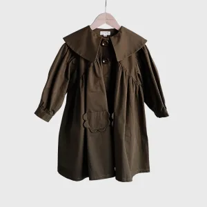 Mes Kids Des Fleurs Trench Coat, Olive Green