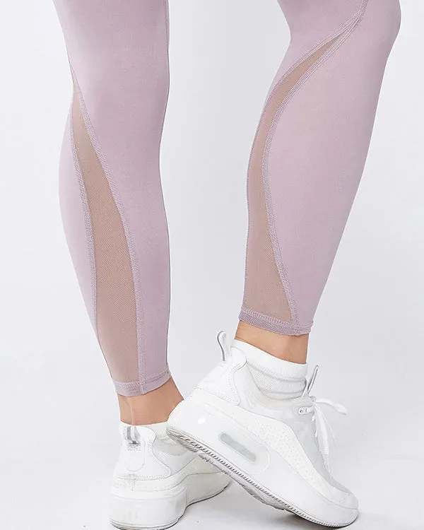 Mesh Side Pockets High Waisted Leggings