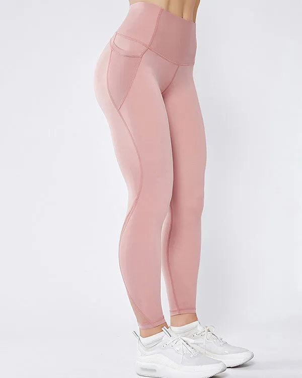 Mesh Side Pockets High Waisted Leggings