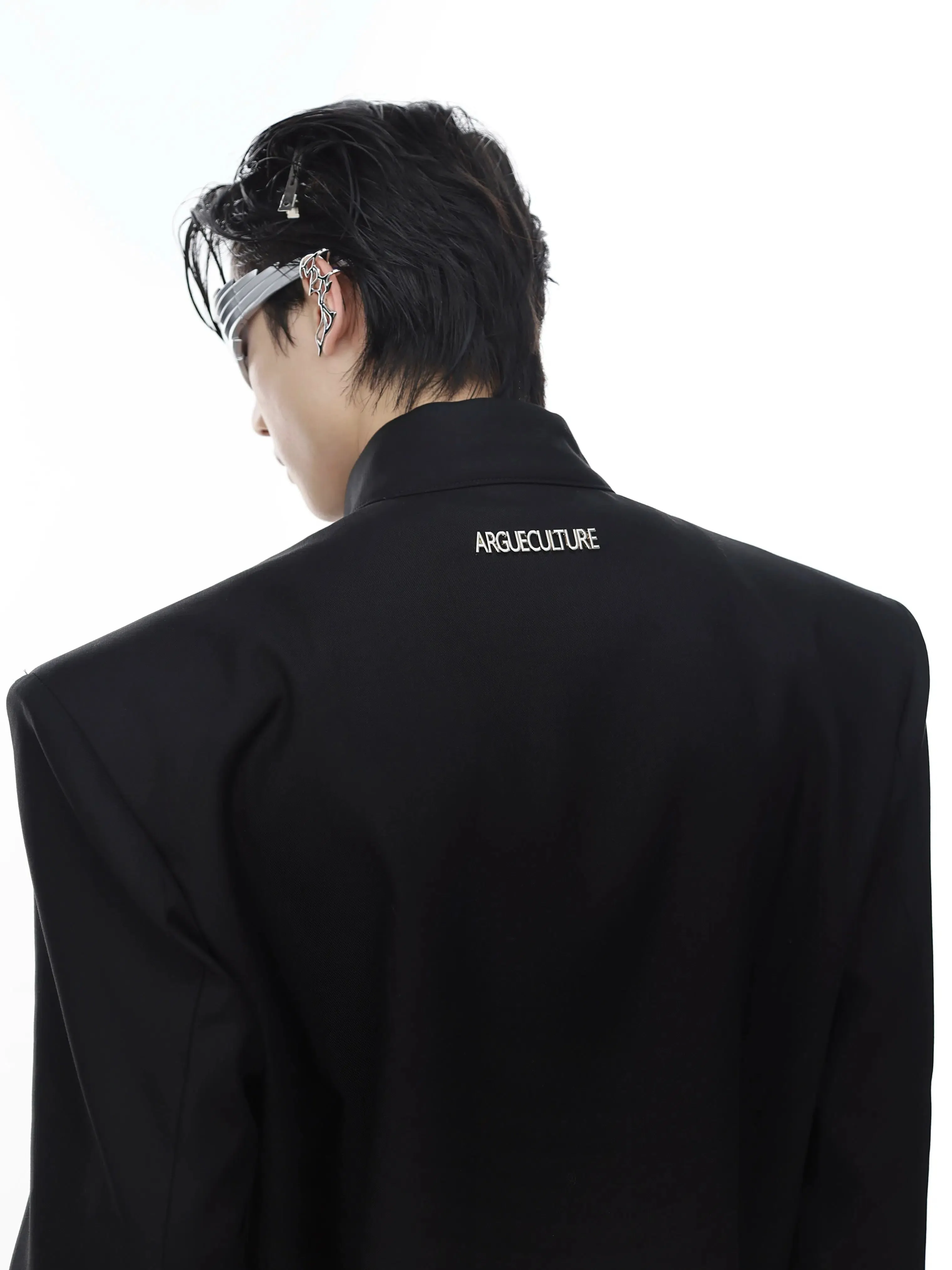 Metal Airplane Button Suit Jacket