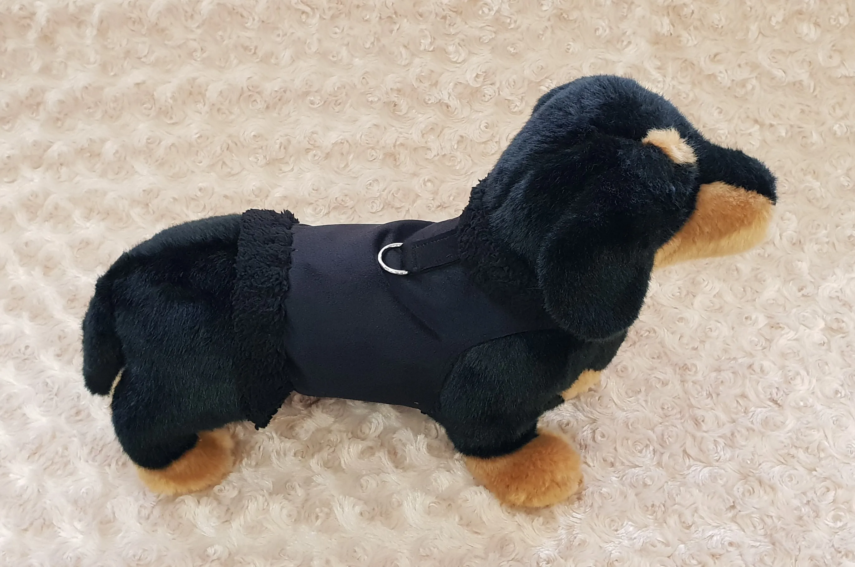 Microsuede Harness / Vest Coat - Black Plain