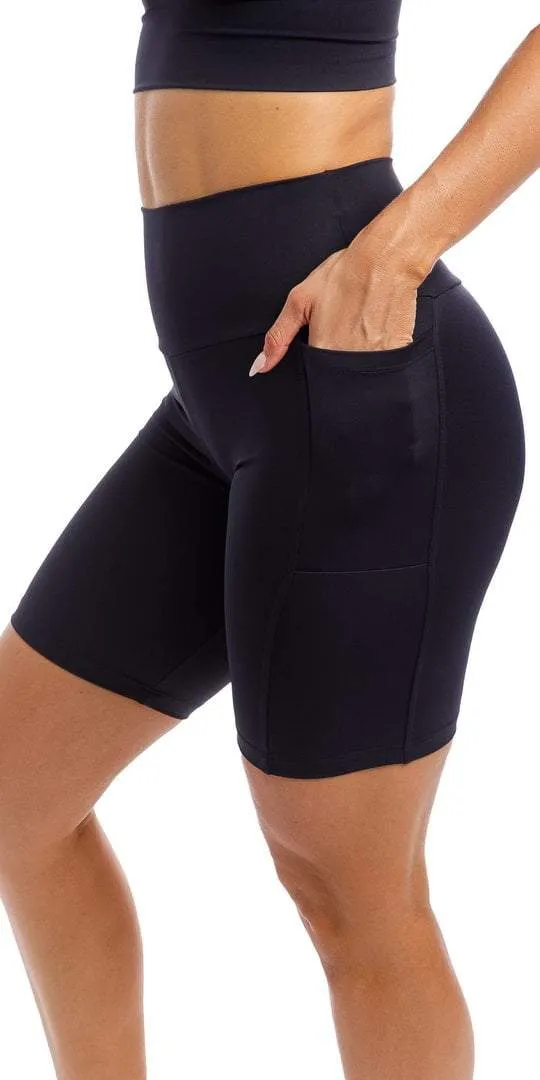 Midnight Body Luxe Biker Shorts with Pockets