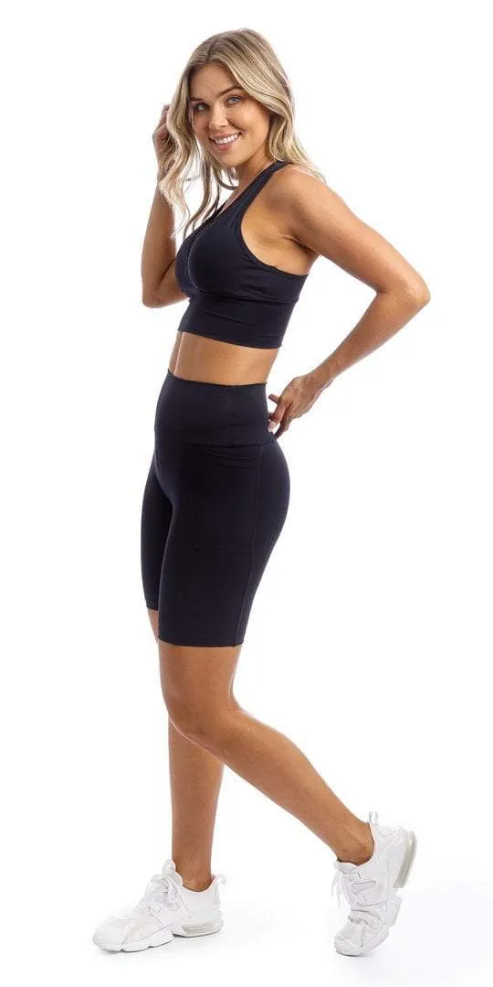 Midnight Body Luxe Biker Shorts with Pockets
