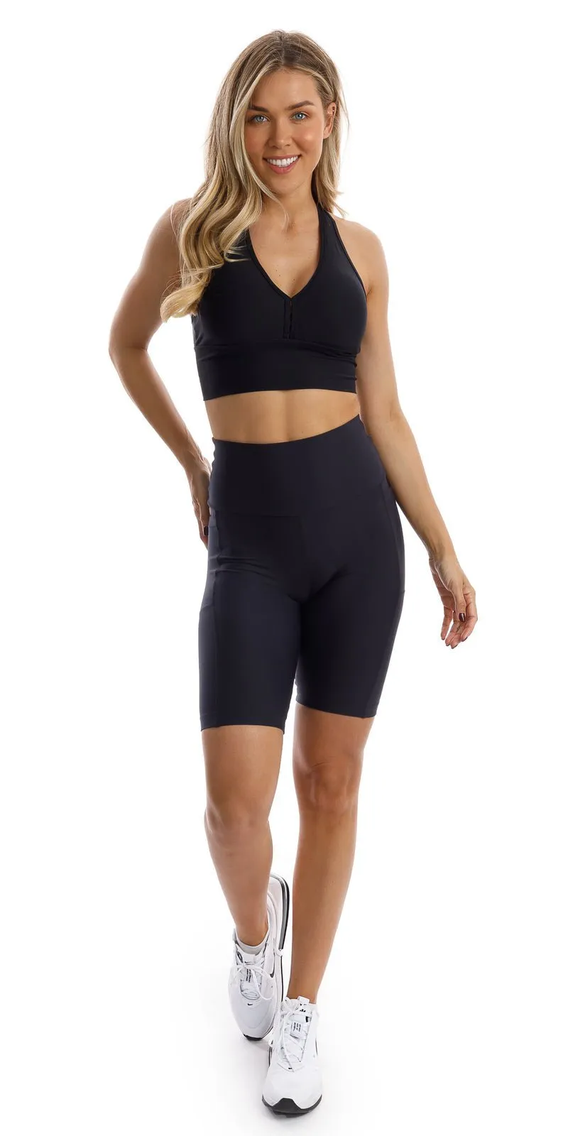 Midnight Eco Biker Shorts with Pockets