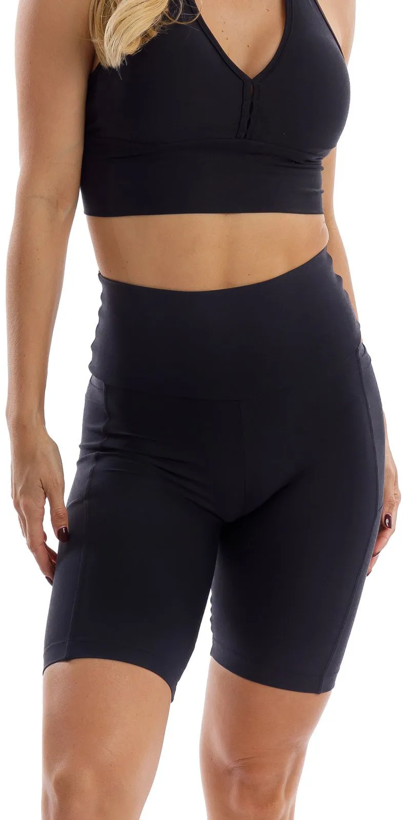 Midnight Eco Biker Shorts with Pockets