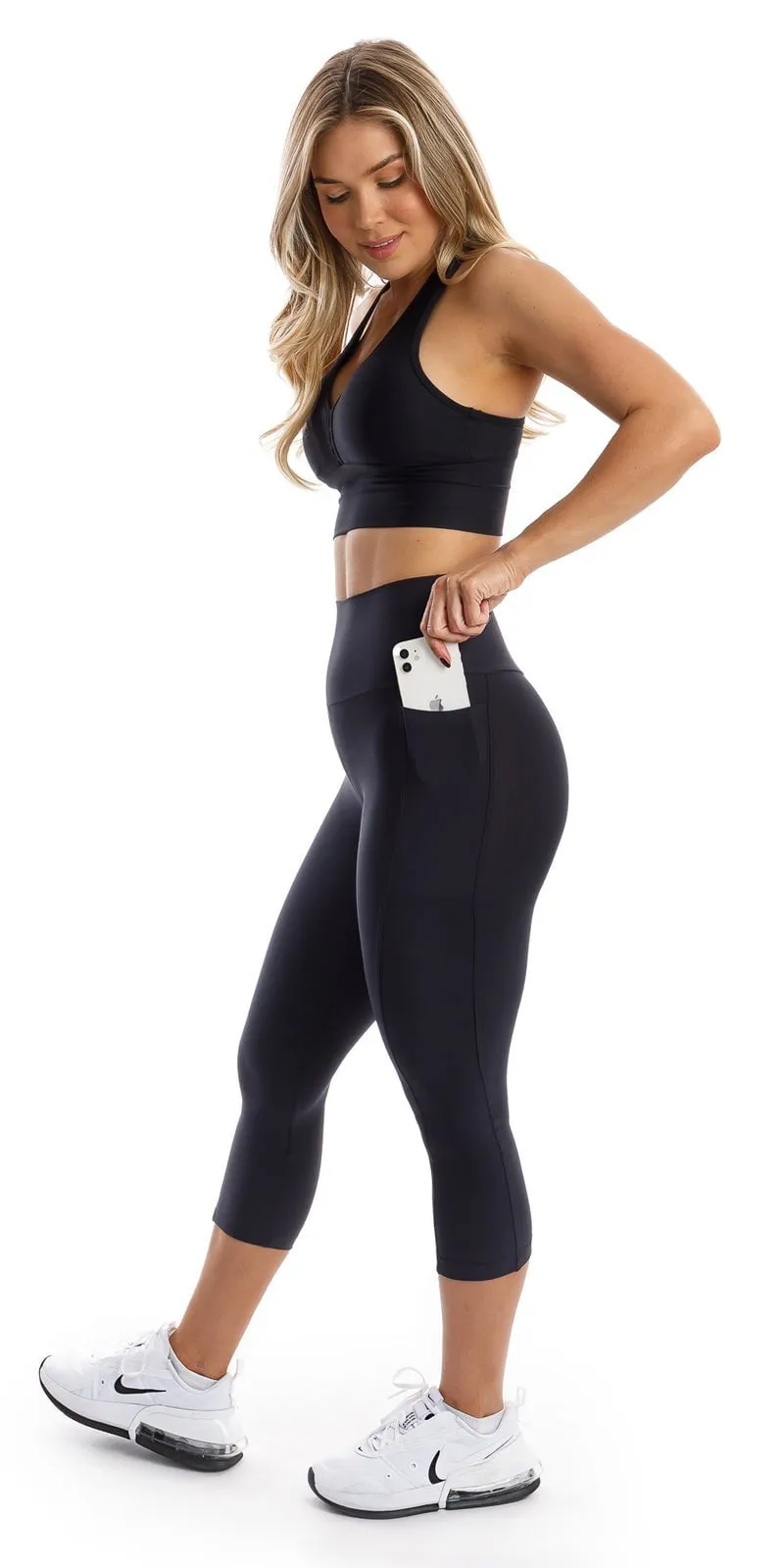 Midnight Eco Capri Leggings with Pockets