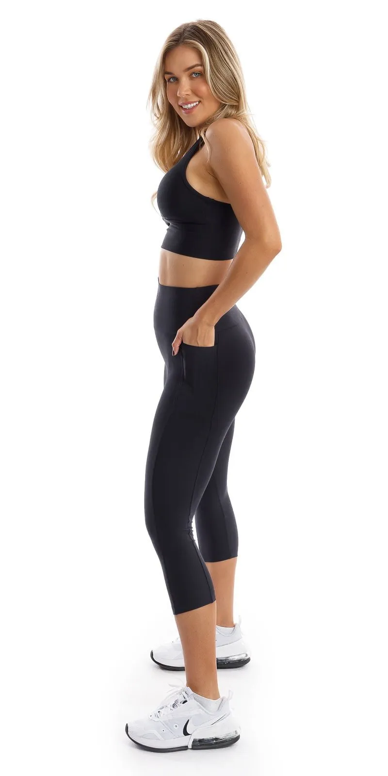 Midnight Eco Capri Leggings with Pockets