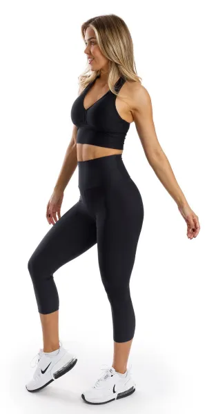 Midnight Eco Capri Leggings with Pockets