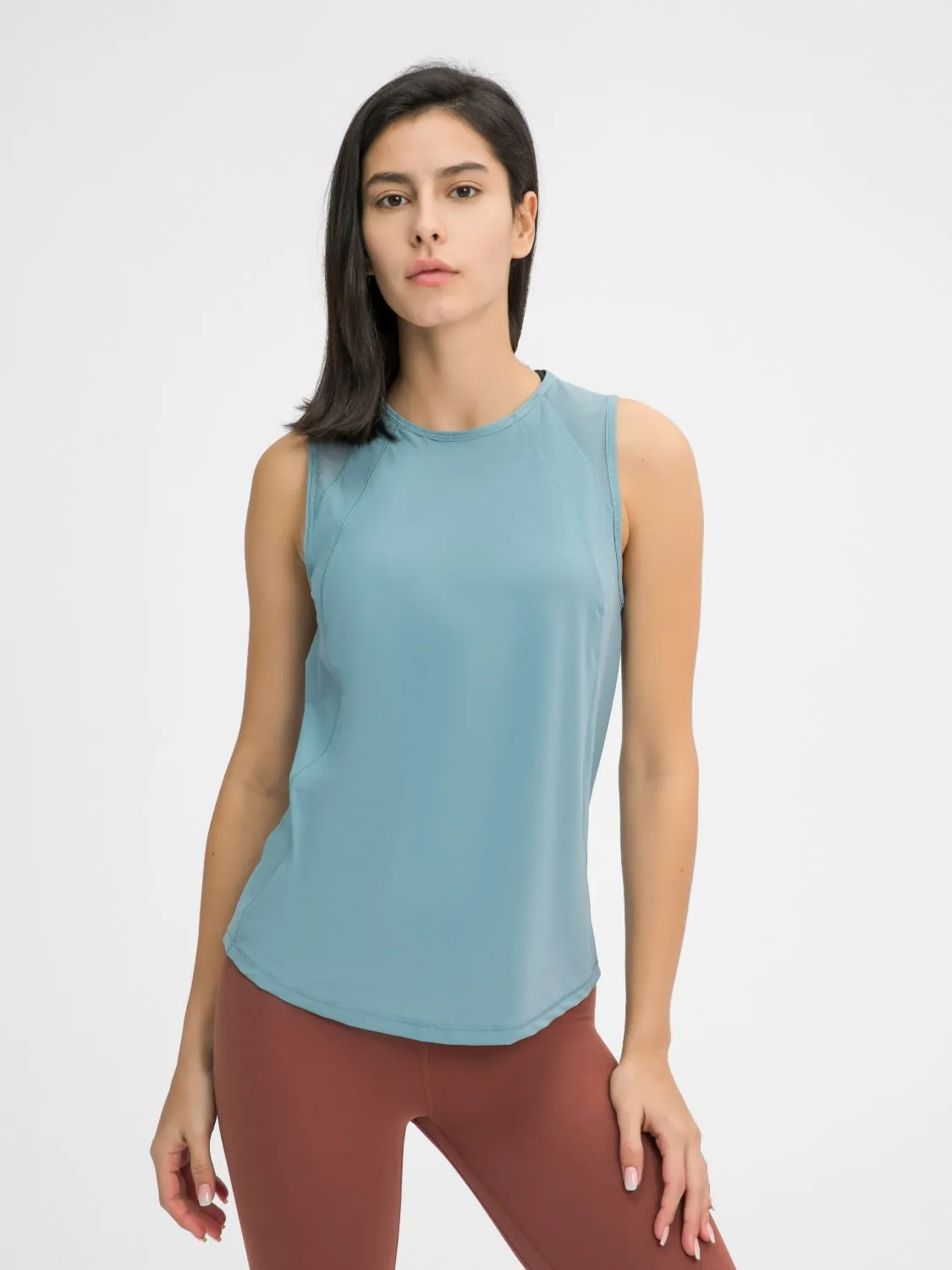 Millennia Cutout Back Round Neck Active Tank